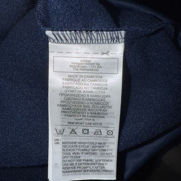 adidas Textured Anorak Golf Hoodie - HZ3211 COLLEGIATE NAVY - Size M - Picture 4 of 4